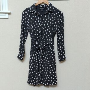 Banana Republic Factory Black and White Polka Dot Dress